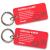 2 x pet emergency cards set made of high -quality PVC to protect your pets when you are away - Emergency Card - red with key ring