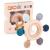 akolik Teething Toys for Baby Baby teether Silicone Teething for Babies 0-6 6-12 Months BPA-Free with Wooden Ring Silicone Chewable Teether Rudder A