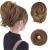 BARSDAR HAARDIAD HAIR Extensions Hair-Knoten-Horchwanz-extension straight synthetic hair part short ponytail rolls hair jewelry simply scrunchie for women 12/22cm 12/24# light gold brown & pale golden blonde mixed