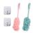 TSHAOUN 2 Pieces Long Handle Bath Brush Shower Body Brushes with Bath Net Sponge Soft Mesh Back Brush Scrubber Shower Loofah for Men and Women Exfoliating and Removing Dead Skin (Blue and Pink) Black and Grey
