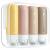 Gemice silicone travel bottles 90ml set 4 pieces of spout -safe travel container and travel toilet items set FDA approved refillable fluid container for shampoo cream flushing body care apricot
