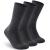 Facool Diabetic Socks for Men Women Merino Wool Non-Binding Top Crew Socks with Cushion Sole Seamless Toe 3 Pairs Dark Grey X 3 X-Large