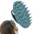Scalp Massager Shampoo Brush, Wet & Dry Manual Scalp Care Head Scrubber Hair Washing, Soft Silicone Bristles, for Hair Growth, Dandruff Removal, Comfortable for All Hair Types (Dark Green)