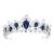 SWEETV Royal CZ Crystal Tiara for Women  Blue Wedding Crown for Brides  Princess Headpieces Bridal Hair Accessories for Birthday Party Pageant  Sapphire+Silver Eleanor