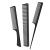 Jeopoom hair comb comb set 3 pieces hairdresser precision comb normal tooth comb and double toothed comb professional haircomb strong durable antistatic for men and women (black) 1-black