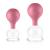 pulox cupping glass made of real glass set of 2 including suction ball 52 mm & 62 mm pink