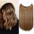 Silk-Co hair extension with rubber band smooth extensions with invisible cord synthetic hair part such as real hair hair sealing hair extensions for women chocolate brown & brown 50cm 50 cm chocolate brown mix brown