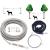 X Xben Tie-Out Linen for Dogs 30m Dog leash for the courtyard trolley runner for large dogs up to 120kg for camping outdoor with 2.5m nylon bungee runner cable loop to protect trees silver