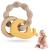 Vicloon bite ring for babies bite ring toys made of silicone and wooden rings baby dental aid bpa-free pain relieving teeth only for from 3 months babies (wal brown) whale yellow