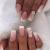 24pcs French False Nails White Tip Square Stick on Nails Flower Press on Nails with Rhinestones Removable Glue-on Nails Fake Nails Women Girls Nail Art Accessories 0220Y42