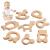Tyfyh 8 pieces baby bite ring wood wooden animal baby bite ring baby wooden figures of course children bite ring wooden ring for babies child care wood bracelet DIY craft