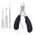 URAQT Toenail Clippers 4 Pcs Nipper Trimmer Kit with Nail Lifter and Nail File Precision Cuticle Scissors Nail Nippers Heavy Duty Nail Clippers Toenail Cutter for Thick Nails Ingrown Toenails Black-4pcs Set