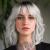 BESTUNG Short Sliver Hair Wig for Women Ombre wig with Bangs Bob White Wig Synthetic Hair With Dark Roots Water Wave Natural Looking for Daily and Party (10 Inches) (light color) platinum