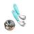 Silent children cutlery set curved handle training spoons forks stainless steel baby spoon fork curved feeding spoon baby spoon fork set set handle heat -resistant self -learning learning spoon (green)