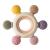Arudyo Silicone Teether BPA Free Toy Baby Rowing Rattle Teething Nursing Accessory with Wooden Ring (Khaki)