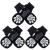 PUPTECK Double Sides Anti-Slip Dog Socks 3 Pairs Soft Paw Protector with Adjustable Straps Strong Traction Control for Indoor Hardwood Floors Medium (Pack of 6) Black(Rainbow)