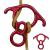 50KN Rescue Figure, 8 Descender Large Bent-Ear Belaying and Rappelling Gear Belay Device Climbing for Rock Climbing Peak Rescue 7075 Aluminum Alloy Red