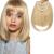 SEGO Clip in Pony Hairpiece Extensions Fringe Bangs One Piece In Front Hair Extension straight like human hair Golden Mix Bleach Blonde