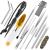 Paracord Tools 13 Pack Paracord Stitching Paracord FID Set Knotting Tool Paracord Supplies & Accessories Stainless Steel Lacing Needles Smoothing Tool Knotter with Marlin Spike (Black Sharp)