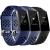 Maledan Bands Compatible with Fitbit Charge 3 and Charge 4 Breathable Sport Band Replacement Wristbands with Air Holes for Charge 4/ Charge 3/ Charge 3 SE Fitness Tracker Women Men 3-Pack Large Black/Navy Blue/Blue Gray