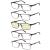 Amcedar 5-Pack Reading Glasses Men Metal Frame Rectangle Style Stainless Steel Material Spring Hinges Includes Computer Readers +2.50 +2.50 Magnification (Pack of 5) 5 Pairs Mix