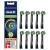 Oral-B CrossAction Black Edition Brush Heads with CleanMaximiser Bristles for Holistic Mouth Cleaning, Pack of 10 Black,green,yellow