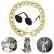 Legendog Glasses for Cats, 2pcs Cat Glasses Cat Gold Chain and Cat Sunglasses, Fashion Cool Pet Sunglasses Adjustable Pet Gold Chain Set for Cats and Small Dogs