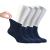 Cosyfeel Women Loose Diabetic Socks | 4-Pack Neuropathy Ankle Socks for Ladies | Super Soft Eco-Friendly Bamboo Material | Durable with Seamless Toe | Multicolour Patterns | 4 Seasons 4-7 NAVY BLUE