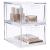 STORi Audrey Stackable Clear Plastic Organizer Drawers | 2 Piece Set | 4.5-Inches Tall | Organize Cosmetics and Beauty Supplies on a Vanity | Made in USA 4.5" Tall Drawers