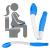 Foldable Toilet Aids for Wiping, Jhua 15.7" Long Reach Comfort Butt Wiper with PV Carrying Bag, Bottom Buddy Wiping Aid Tools, Toilet Paper Aids Tools Tissue Grip Self Wipe Assist Holder, Blue
