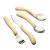Homecraft Caring Cutlery For Weak Grip Arthritis Aids Knife/Fork/Spoon/Teaspoon Easy Grip Eating Utensils for Elderly or Disabled White Handle Ivory 4 count (Pack of 1)