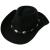 Lanzom Women Men Felt Wide Brim Western Cowboy Hats Belt Buckle Panama Hat Black Medium