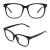 GQUEEN Large Frame Horn Glasses Without Prescription Fake Glasses Nerd Glasses Women Men UV400 PE1 1 Matt Black
