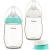 Gulicola PPSU Baby Bottles for Breastfeeding Babies with Storage Cap Anti-Colic Fast Flow 6 Months Plus 9 oz 2 Count (Green White) Green+White