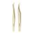 Emeda eyelash tweezers 2 pieces of eyelash sink for eyelash extensions Professional golden precision tweezers Individual eyelash tweezers set 3D 5D 6D Volume Eyelash Extension Tweezers Dolphin and Feather Tweezers