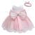 LZH Baby Girls Lace Dress Bowknot Flower Dresses Wedding Pageant Baptism Christening Tutu Gown 0-24 Months 3-6 Months Baby Pink