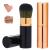 Retractable Blusher Brush with Cover 2 Pack Travel Kabuki Bronzer Makeup Brush Liquid Cream Foundation Powder Brush Extensible Face Blender Brush Professional Concealer Brush for Women (Gold & Black) Black & Gold