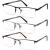 JJWELL 3 Pack Blue Light Blocking Reading Glasses for Men Anti Computer Glare Eyestrain Spring Hinge Readers with Pouches Black Gunmetal Brown 1.75 x
