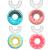 Newrichbee 4 Packs Kids Toothbrush,Food Grade Silicone Head,Lovely Kids 360 U Shaped Toothbrush for Ages 2-8 Donut