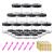4 oz Small Plastic Containers with Lids Plastic Jars with Lids + 20g/20ml Small Containers with Lids (Set of 24) Cosmetic Sample Jar - for Travel, Lip Scrub, Body Butters, Cream, Slime, Craft Storage 4oz+0.7 Ounce Black Lid