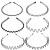 MWOOT 6 Pieces Summer Headband for Women Men Black Headband Headpiece Accessories for Facial Cleansing Make-up Sports
