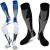 Compression Socks (3 Pairs) for Men Circulation 20-30 mmhg Medical Compression Stockings Women Nursing Black+Blue+White S-M
