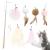 SONGWAY Cat Toy Feather Wand - 7 PCS Cat Feather Toys Retractable Cat Wand Toys with 6 Feather Refills with Bell Interactive Cat Toy for Indoor Cat and Kitten Pink