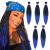 Leeven 8 Packs Ombre Blue Pre Stretched Braiding Hair Extension 26'' Yaki Texture Hot Water Setting EZ Braids Kanekalon Hair Fiber Ombre Braiding Crochet Hair Extensions /26 Inch 1BBLUE# 26 Inch (Pack of 8) 1BBLUE