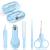 Vicloon Baby Nail Kit 5-in-1 Baby Nail Care Set Baby Nail Care Tool Baby Manicure Set Includes Nail Clippers Scissor Earpick Nail File and Tweezer for Newborn Infant Toddler blue