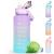 Codicile 2l drinking bottle BPA Free Sport drinks Krug with time marking & lock cover 2000ml of oscillation-safe motivation water bottle with straw portable handle pink drinking bottle purple-2l