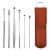 JdXun 6 Party ear cleaner stainless steel ear wake remover portable ear cleaning set ear cleaning tools with PU bag for cleaning the ear wax