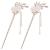 2 Pcs Rhinestone Pearl Flower Hair Stick Chinese Hair Chopsticks Vintage Tassel Hair Pin Chignon Pin Chopsticks Hair Styling Hair Making Accessories for Women (White)1