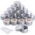 20 pieces aluminum empty jars round travel cream jar for cream lotion masks cosmetics nail art (20 ml) (silver)