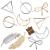 Gold Silver Minimalist Hair Clips Dainty Feather Hollow Hair Clips Set Feather Hair Pins Geometric Barrette Hair Accessories for Women  Gold Silver Hair Clips
